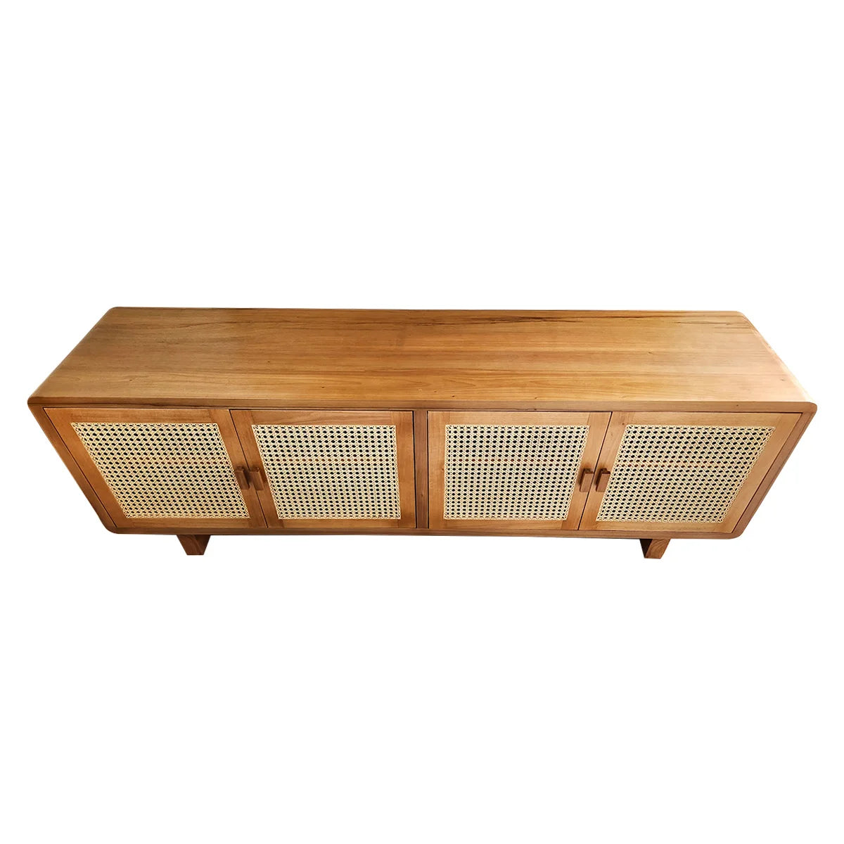 Rack Demolição Lapa Com Portas Em Palhinha Natural e Laterais Curvas - Marcenaria Bicho do Mato