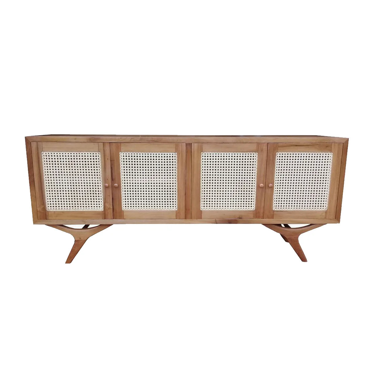 Rack De Madeira Maciça Demolição Alvorada Com 03; 04 ou 05 Portas Em Palhinha Natural Indiana