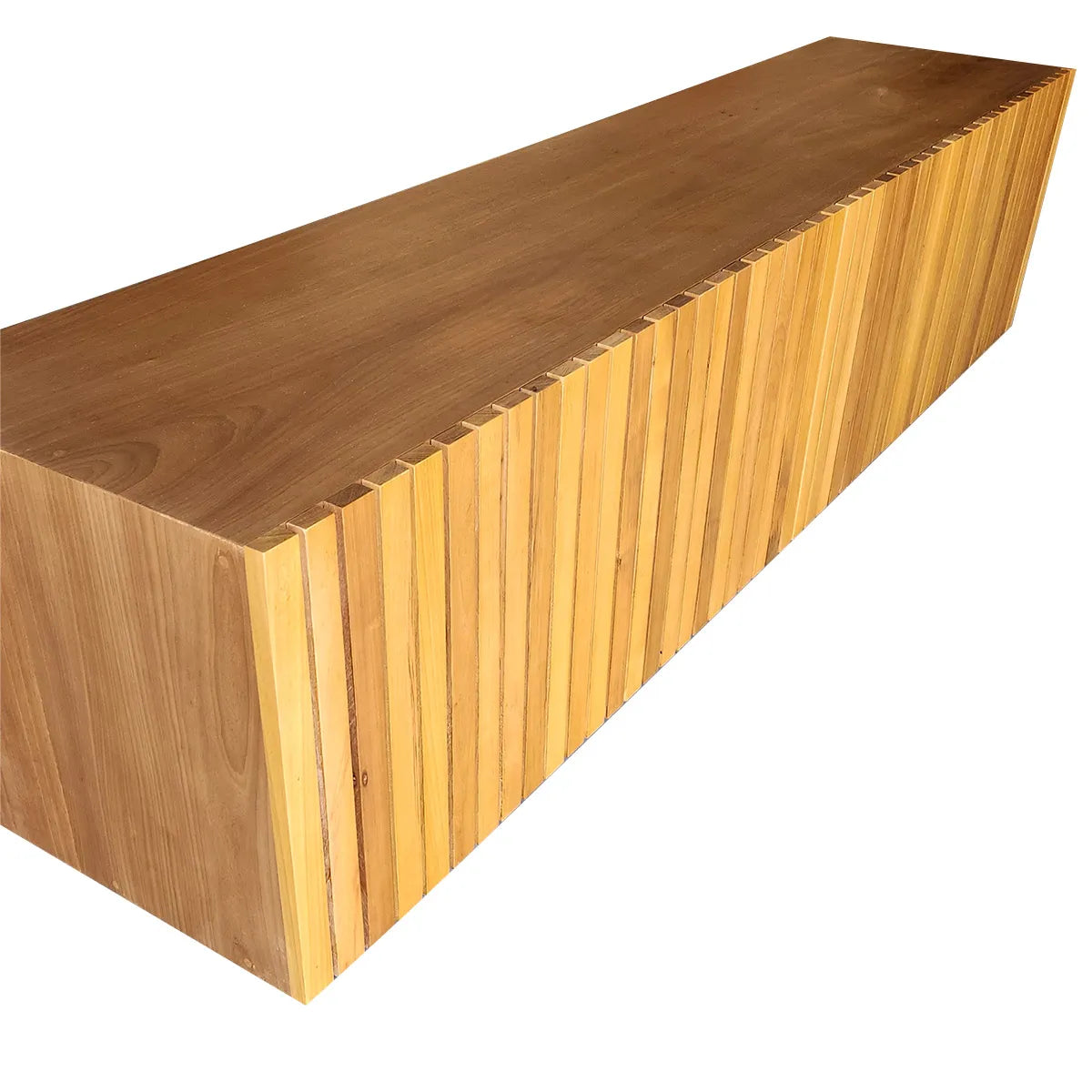 Rack De Madeira Maciça Demolição Belvedere Com 02 Portas Ripadas - Marcenaria Bicho do Mato