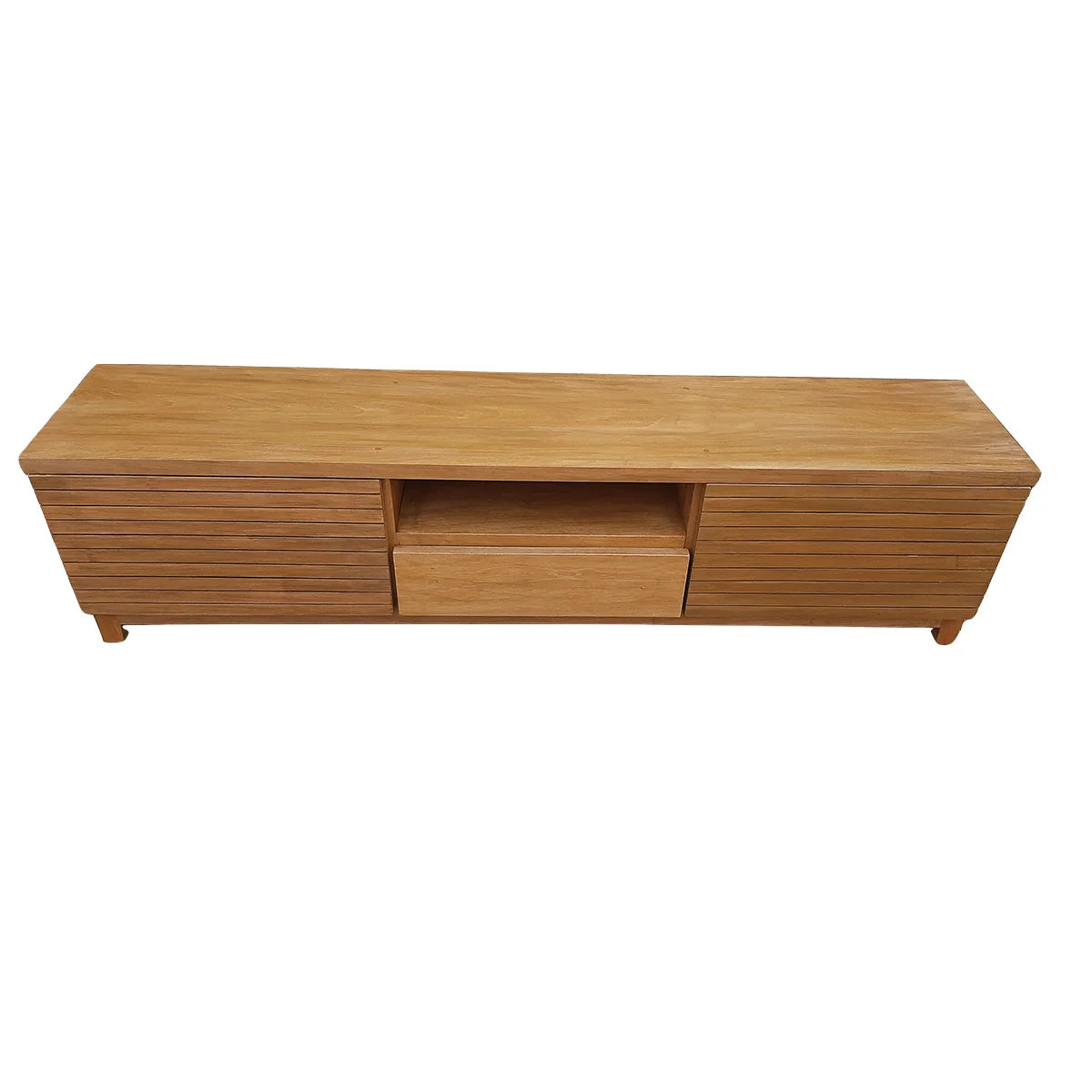 Rack De Madeira Maciça Demolição Petrópolis Com 2 Armários Laterais, Gaveta E Nicho