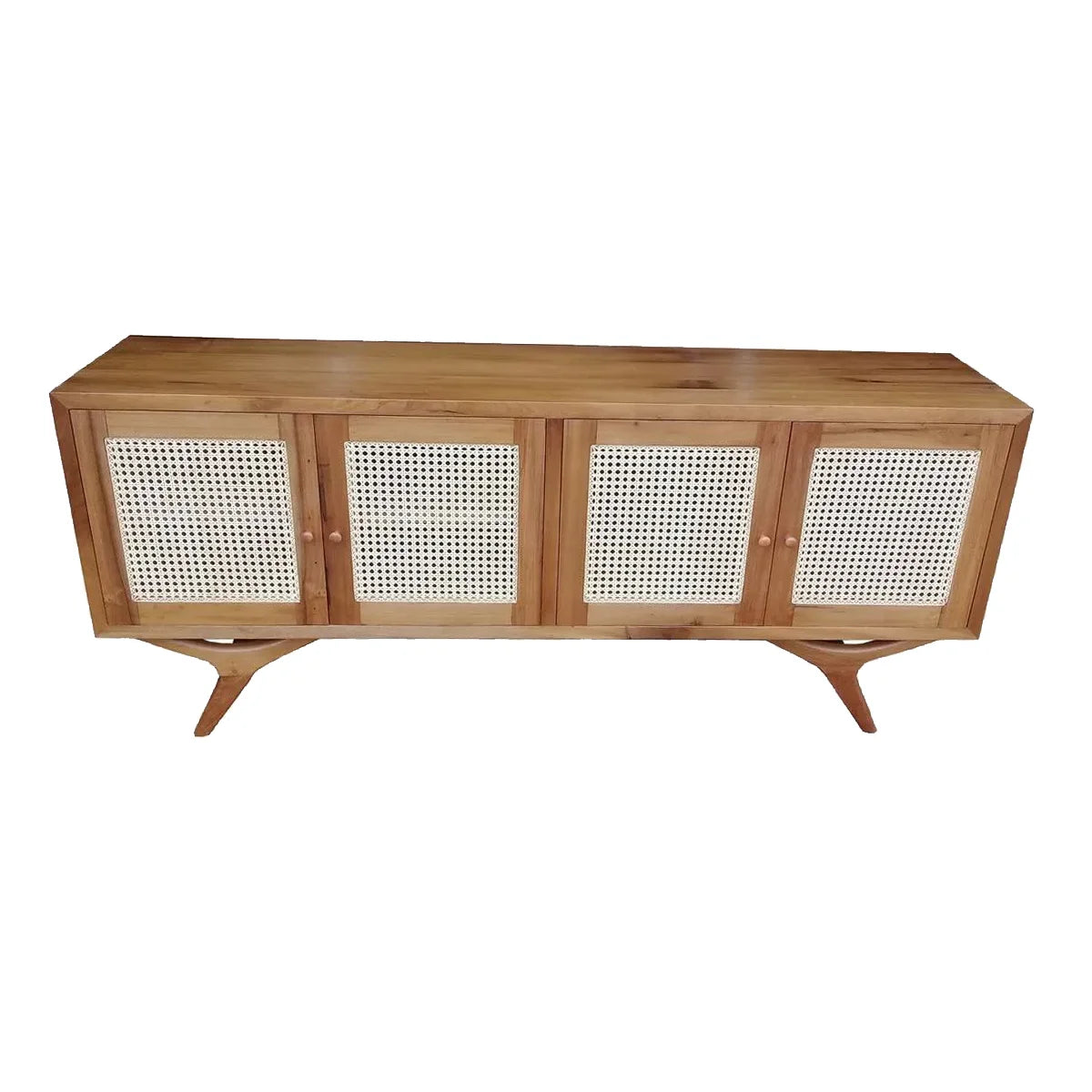 Rack De Madeira Maciça Demolição Alvorada Com 03; 04 ou 05 Portas Em Palhinha Natural Indiana - Marcenaria Bicho do Mato