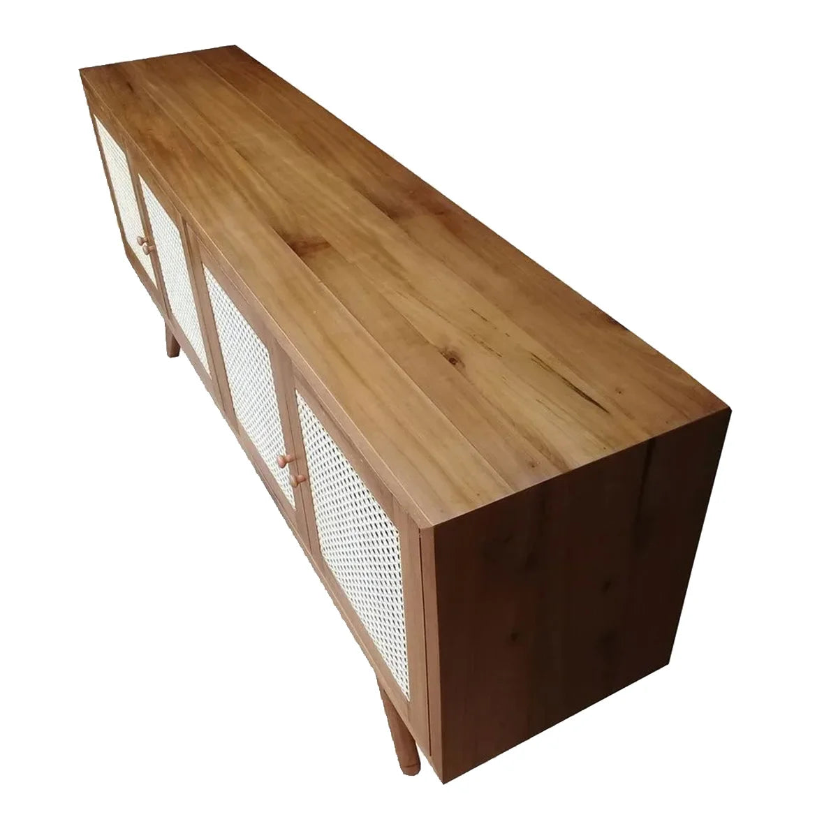 Rack De Madeira Maciça Demolição Alvorada Com 03; 04 ou 05 Portas Em Palhinha Natural Indiana - Marcenaria Bicho do Mato