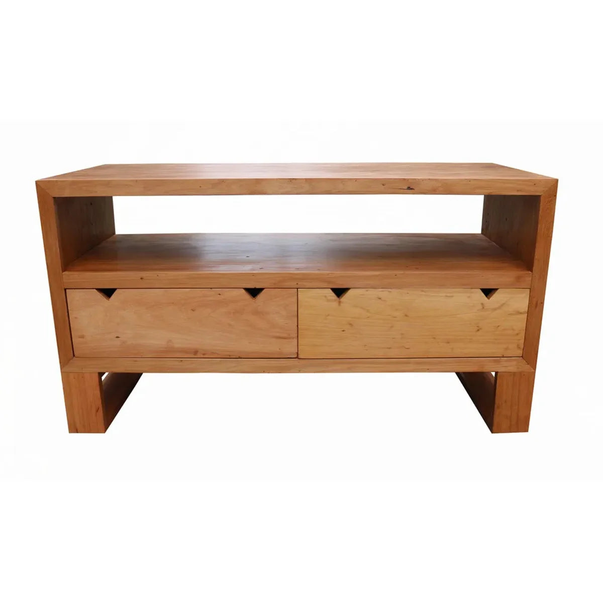 Rack de Madeira Maciça Demolição Caparaó Com Duas Gavetas E Nicho Superior - Marcenaria Bicho do Mato