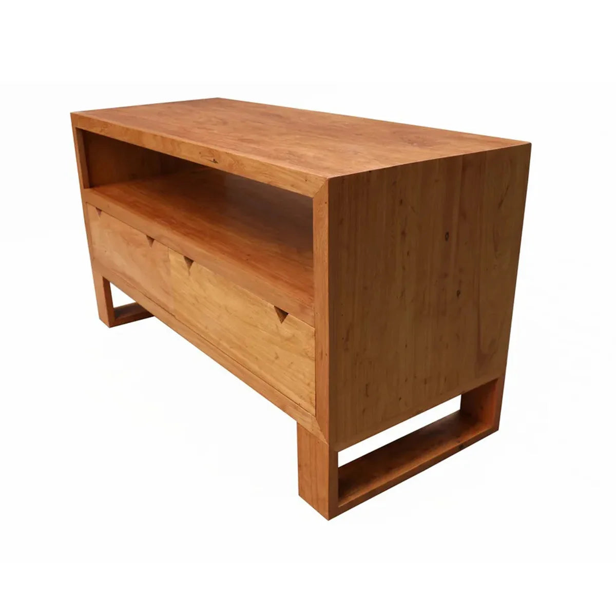 Rack de Madeira Maciça Demolição Caparaó Com Duas Gavetas E Nicho Superior - Marcenaria Bicho do Mato