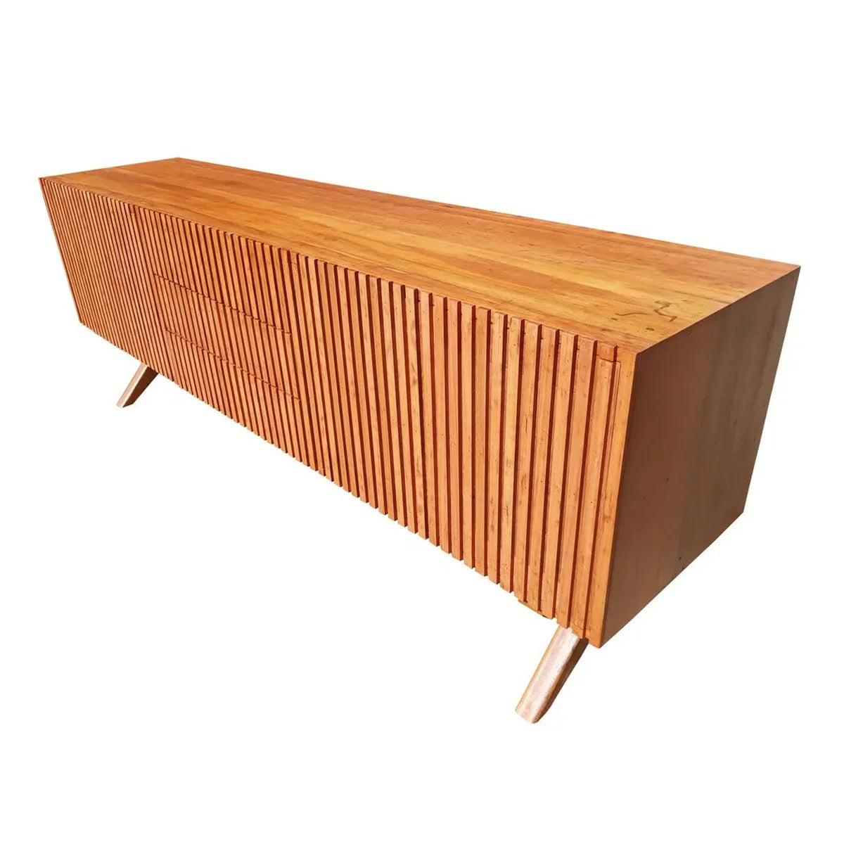 Rack De Madeira Maciça Demolição Ibirapuera Com 03 Gavetas Centrais - Marcenaria Bicho do Mato