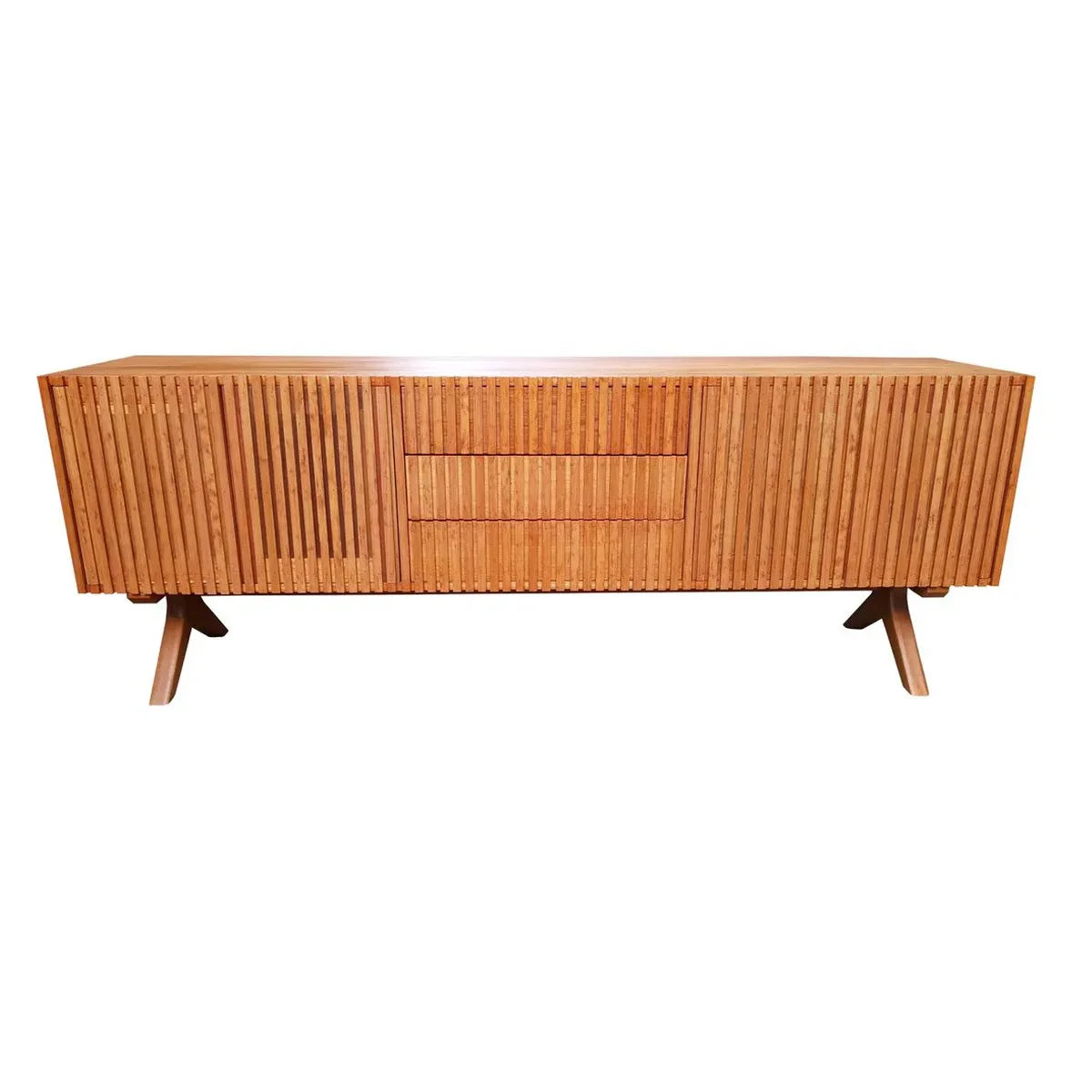 Rack De Madeira Maciça Demolição Ibirapuera Com 03 Gavetas Centrais - Marcenaria Bicho do Mato