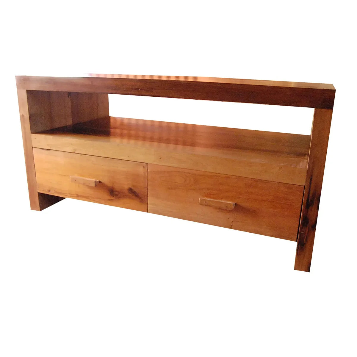 Rack De Madeira Maciça Demolição Itaúna Com Duas Gavetas E Nicho