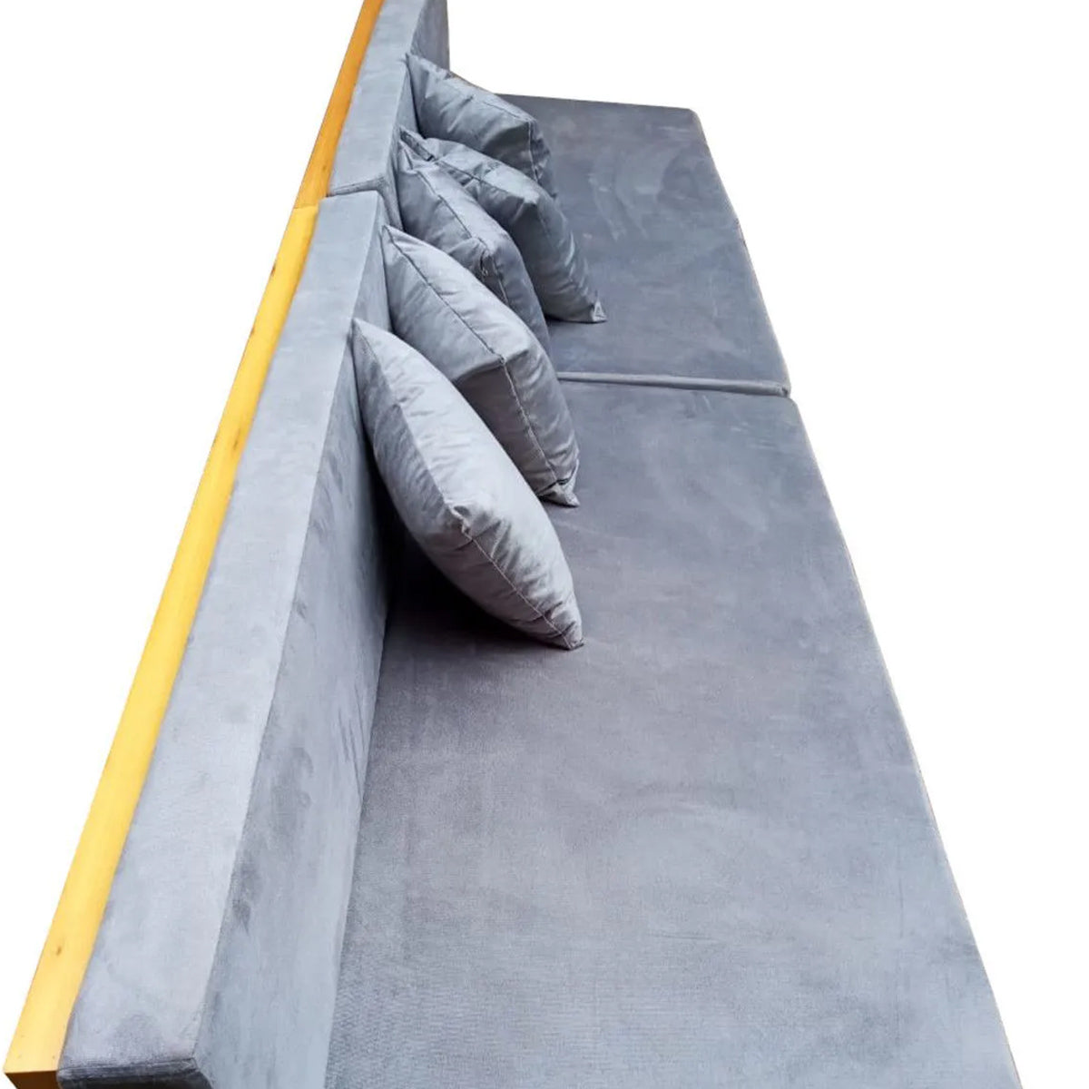 Sofá De Abrir De Madeira Maciça Demolição Praia Com Futons E Almofadas Soltas