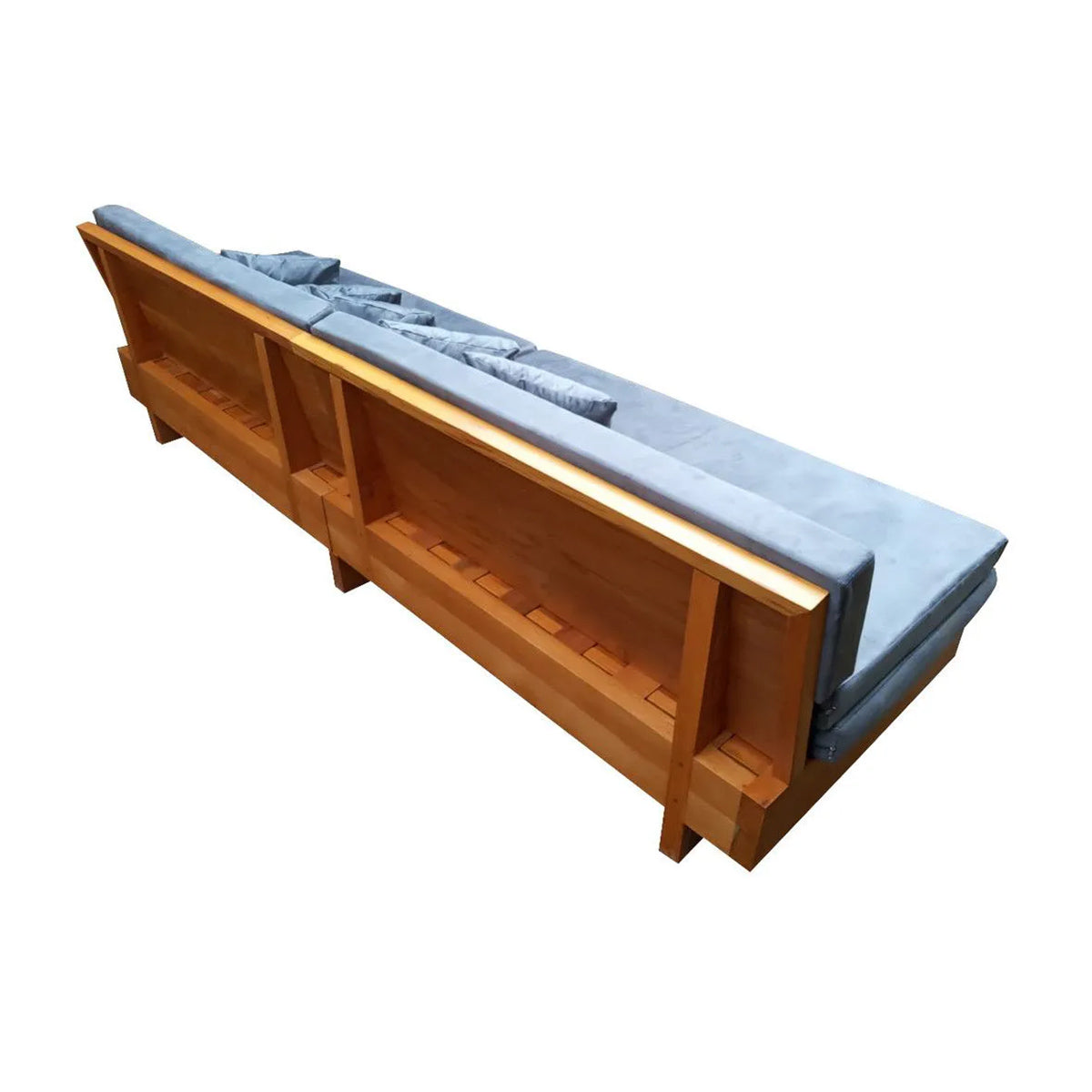 Sofá De Abrir De Madeira Maciça Demolição Praia Com Futons E Almofadas Soltas