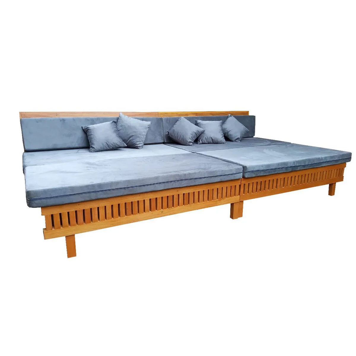 Sofá De Abrir De Madeira Maciça Demolição Praia Com Futons E Almofadas Soltas