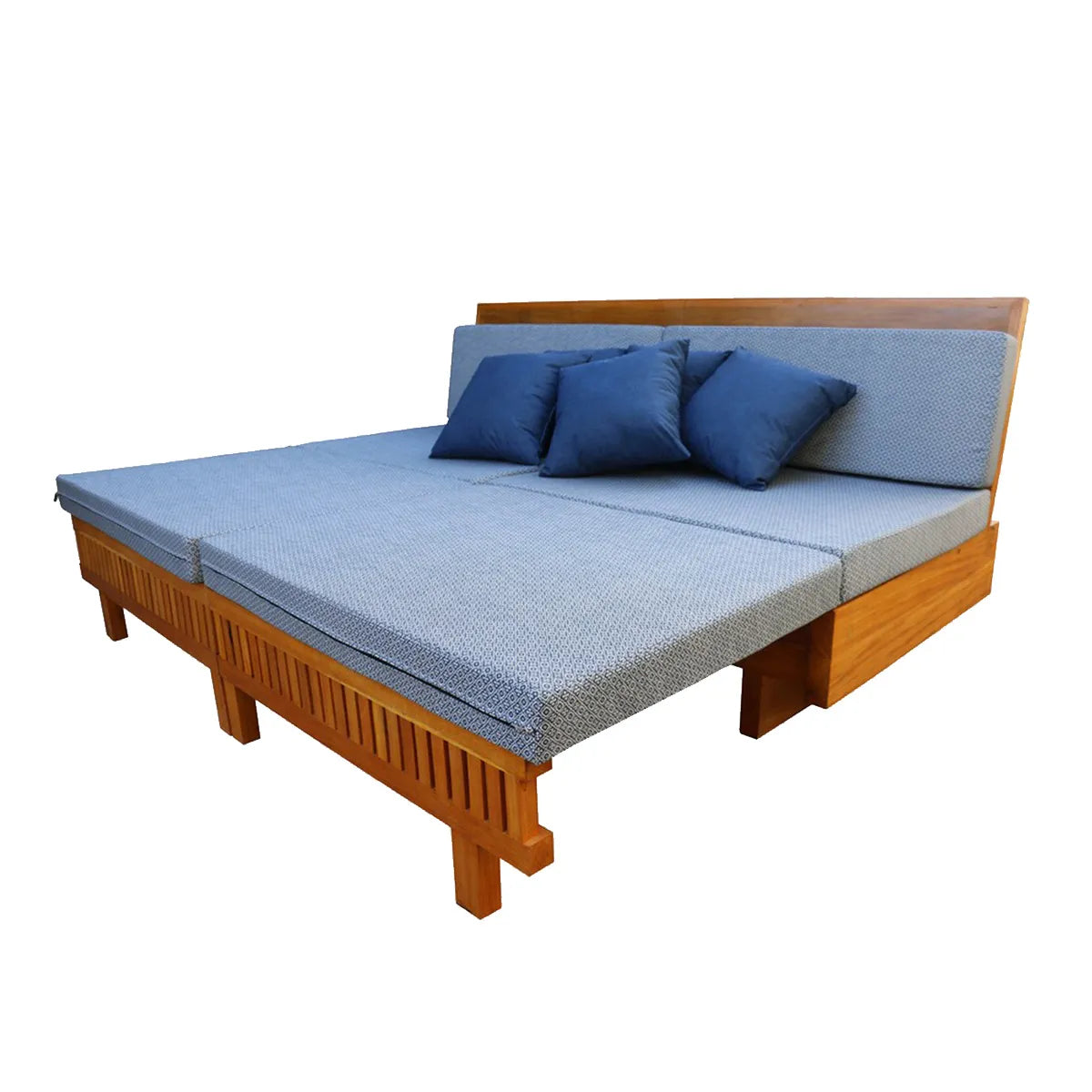 Sofá De Abrir De Madeira Maciça Demolição Praia com futons e almofadas