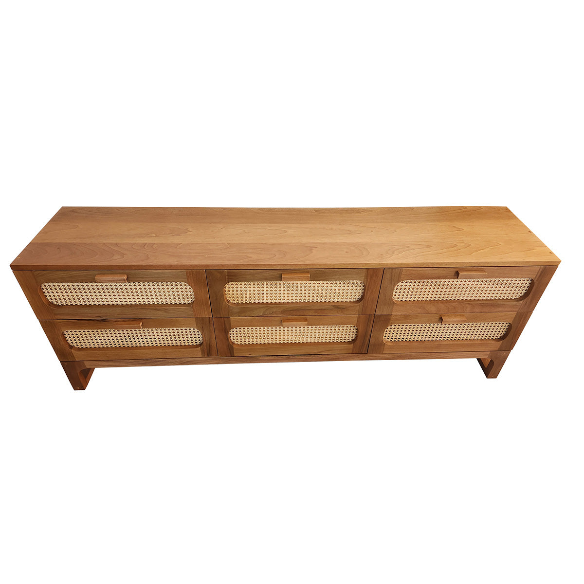 Rack De Madeira Maciça Paranoá Com 06 Gavetas Em Palhinha indiana