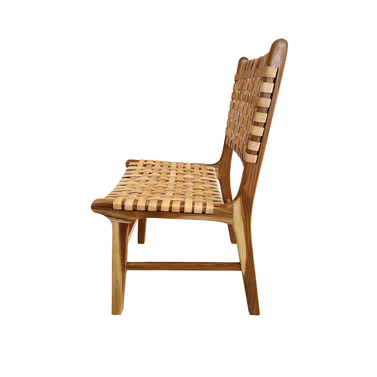 Cadeira Sabiá - Com Assento e Encosto Em Couro Cru Natural Trançado À Mão