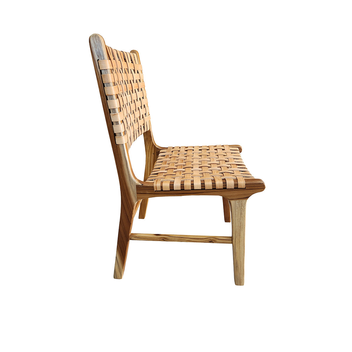 Cadeira Sabiá - Com Assento e Encosto Em Couro Cru Natural Trançado À Mão