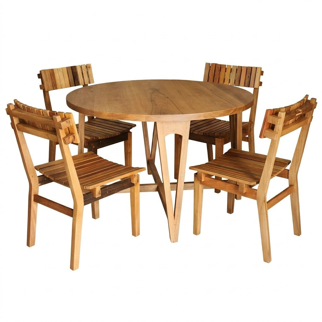 Conjunto Mesa Jantar Camburi com 04 Cadeiras Ergonômicas