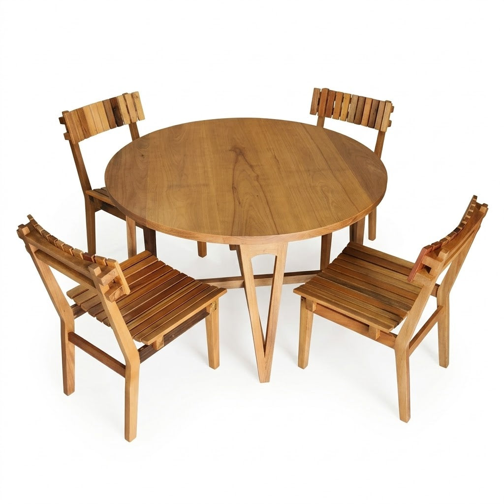Conjunto Mesa Jantar Camburi com 04 Cadeiras Ergonômicas
