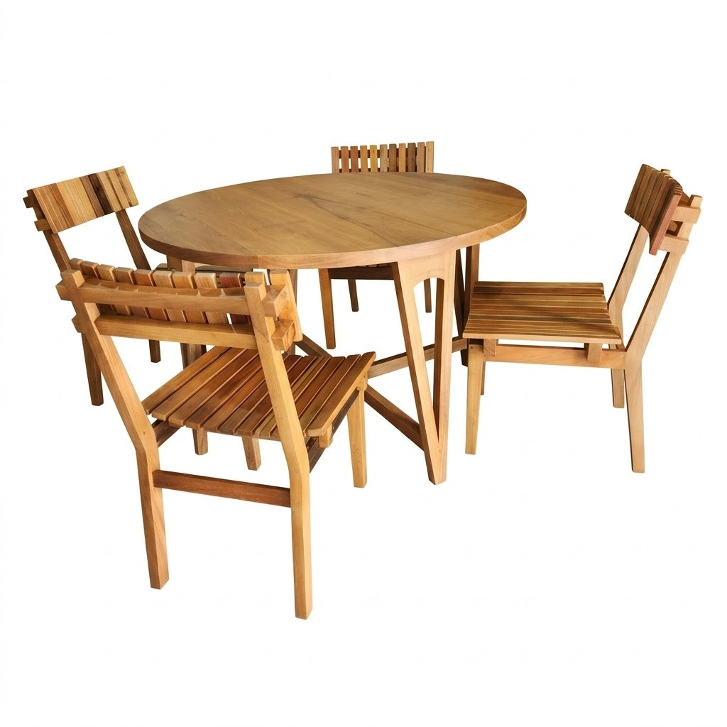 Conjunto Mesa Jantar Camburi com 04 Cadeiras Ergonômicas