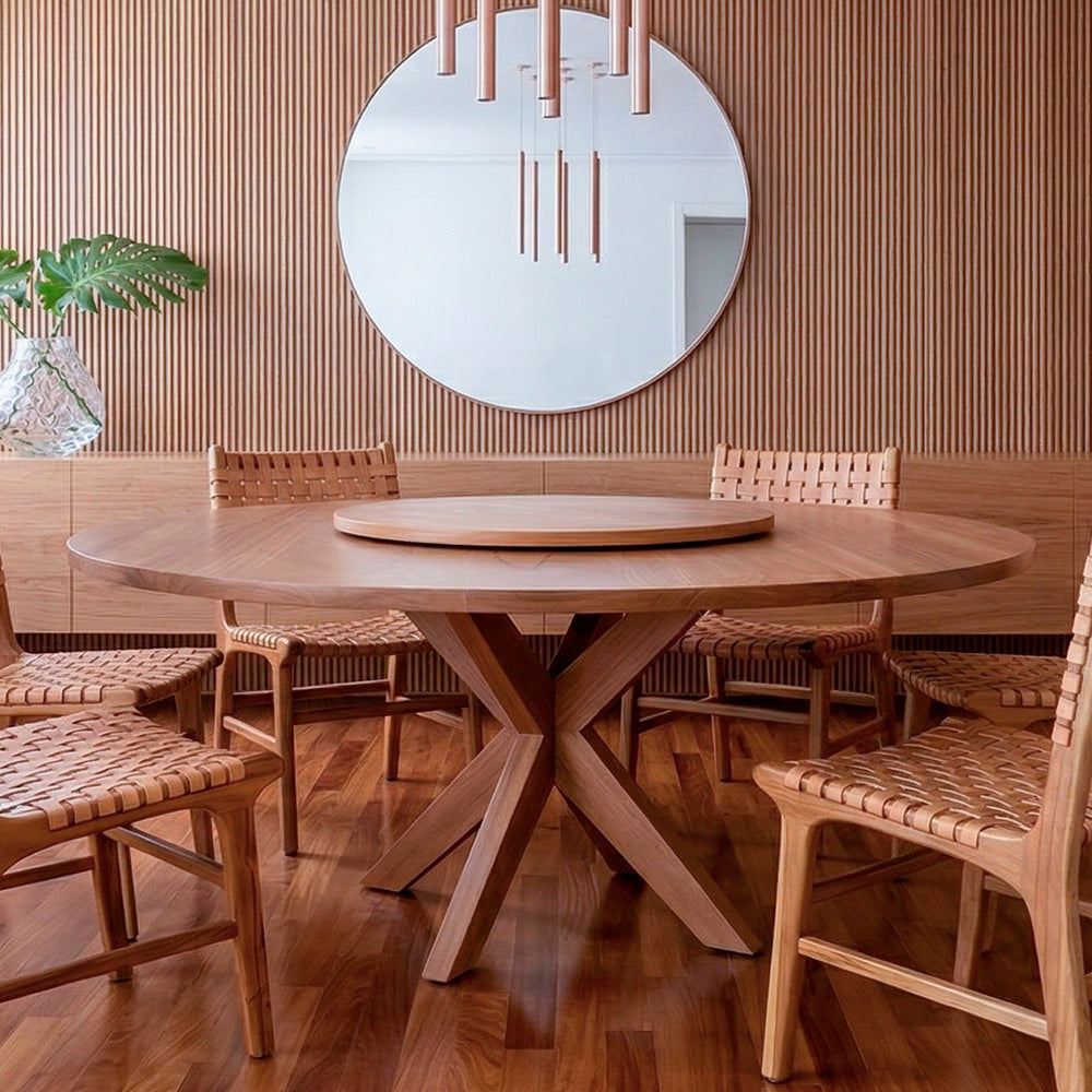 Conjunto Mesa Jantar Embú Com 04 Cadeiras em Couro Natural Sabiá