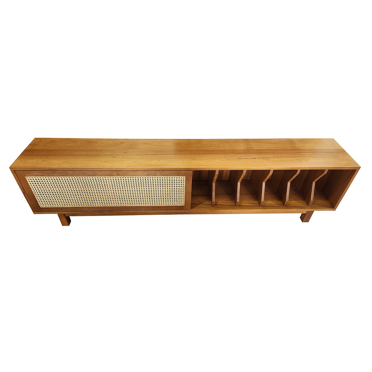Rack Madeira Maciça com porta correr Palhinha Bossa Nova