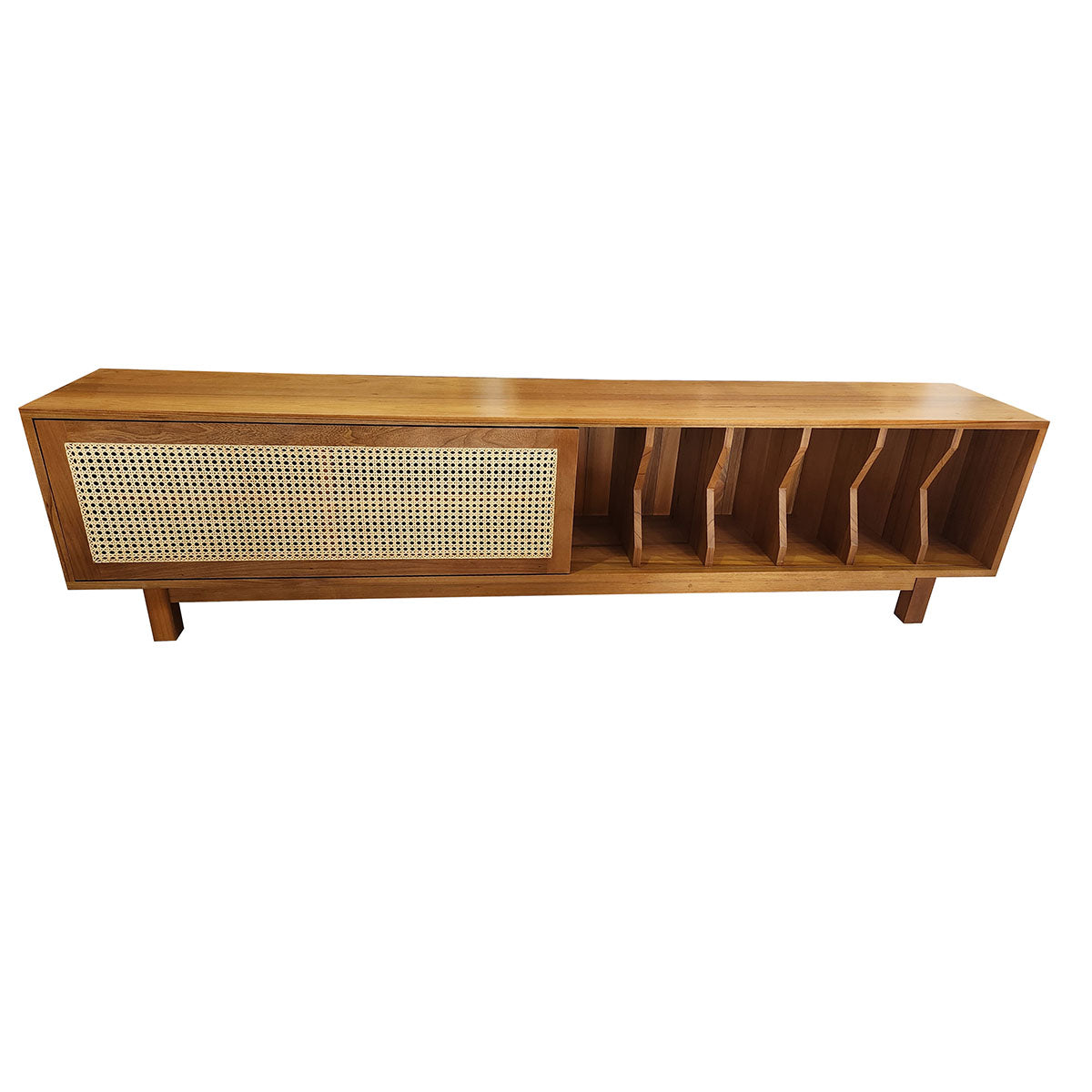 Rack Madeira Maciça com porta correr Palhinha Bossa Nova