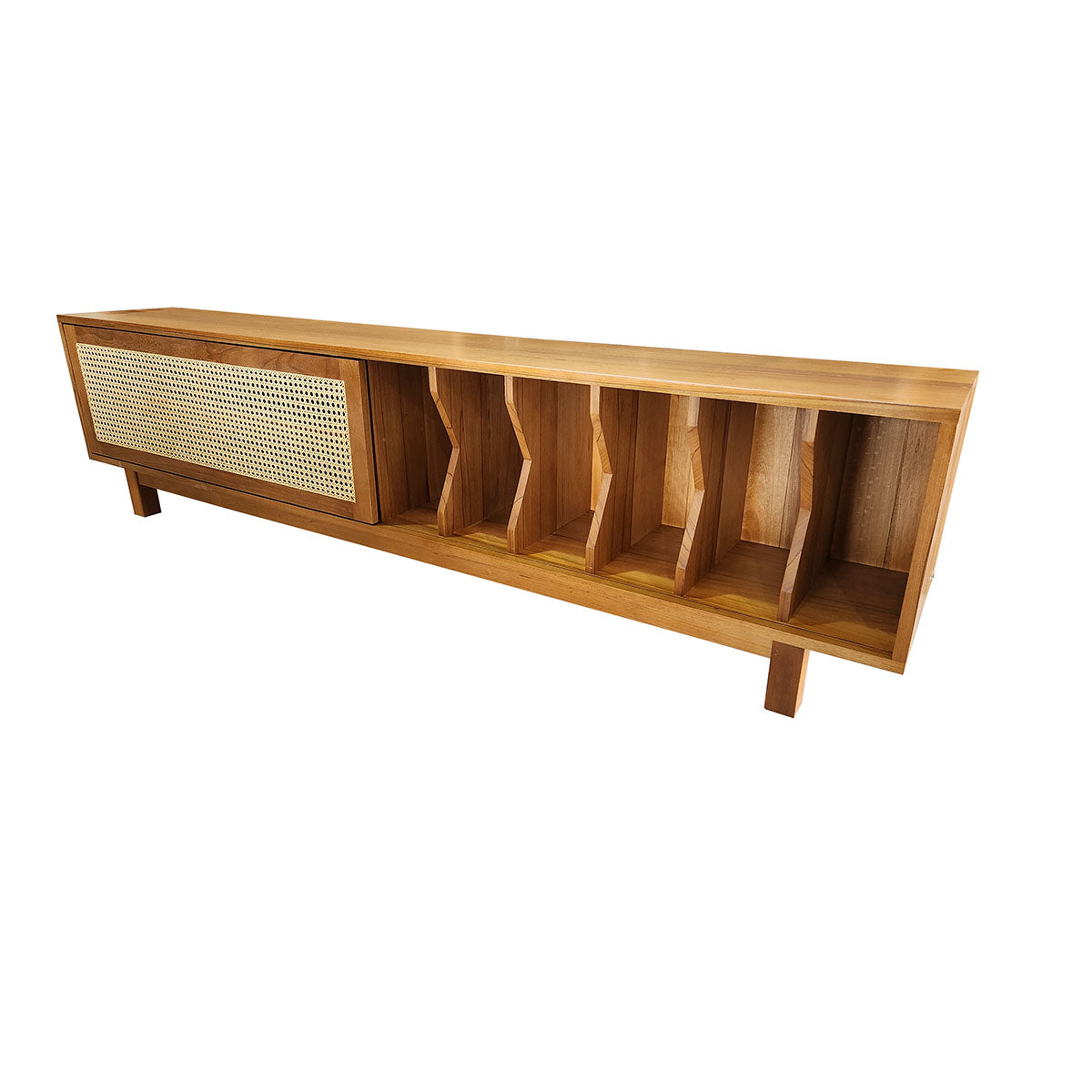 Rack Madeira Maciça com porta correr Palhinha Bossa Nova