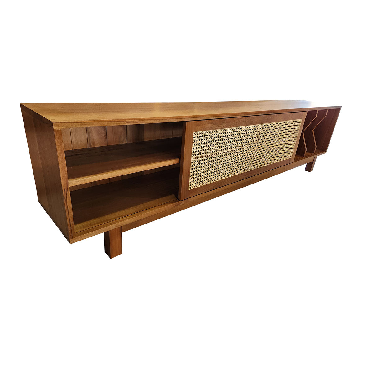 Rack Madeira Maciça com porta correr Palhinha Bossa Nova