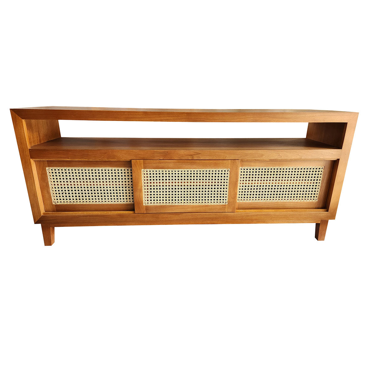 Rack Madeira Maciça com portas de correr palhinha Itamarati