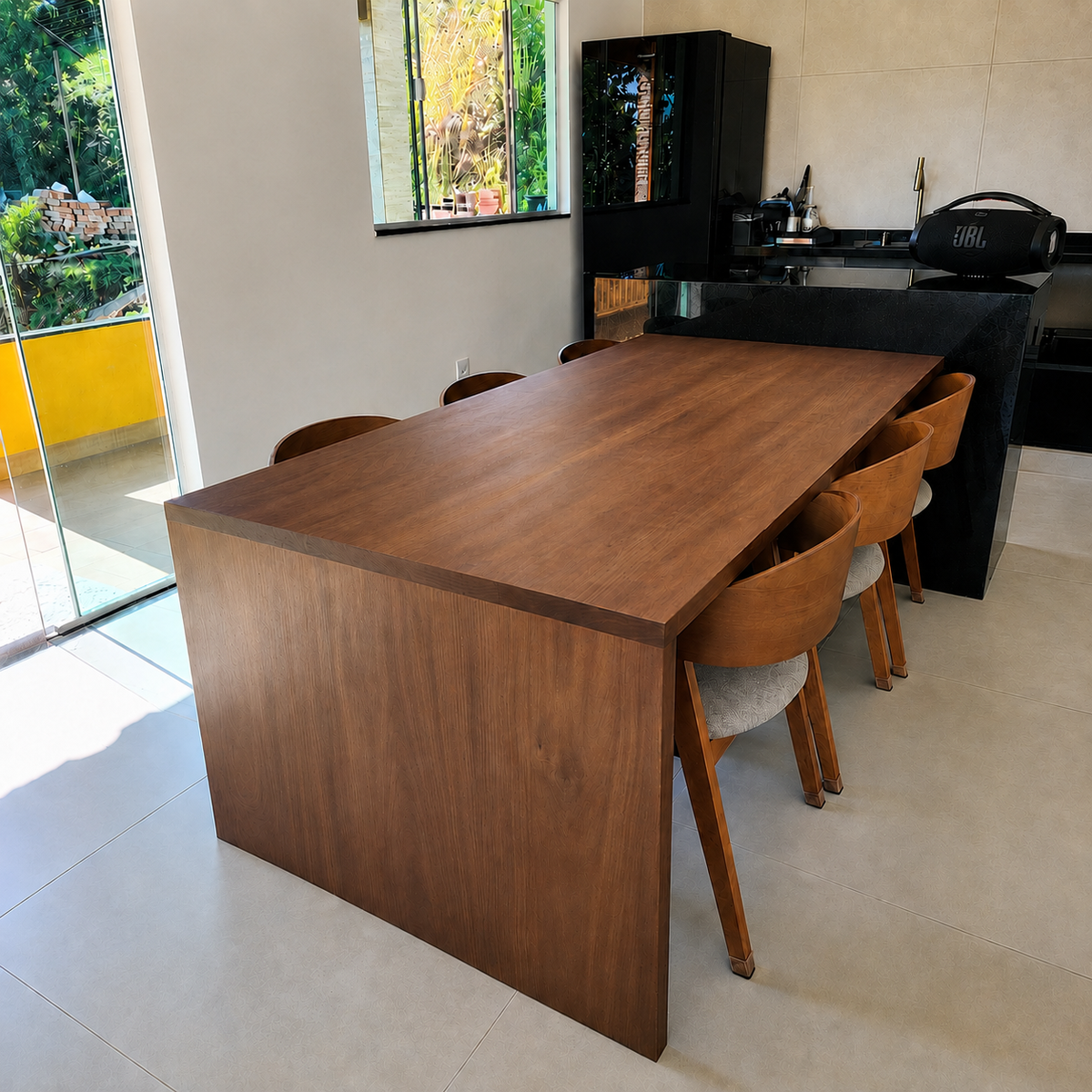 Mesa de Jantar De Madeira Maciça Demolição Retangular Marajó
